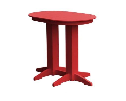 A & L Furniture A & L Furniture Oval Bar Table- Specify for FREE 2" Umbrella Hole 4 Inch / Bright Red Bar Table 5110-BrightRed