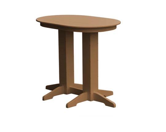 A & L Furniture A & L Furniture Oval Bar Table- Specify for FREE 2" Umbrella Hole 4 Inch / Cedar Bar Table 5110-Cedar