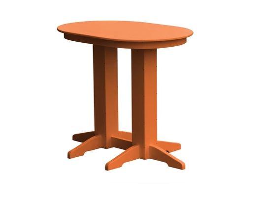 A & L Furniture A & L Furniture Oval Bar Table- Specify for FREE 2" Umbrella Hole 4 Inch / Orange Bar Table 5110-Orange