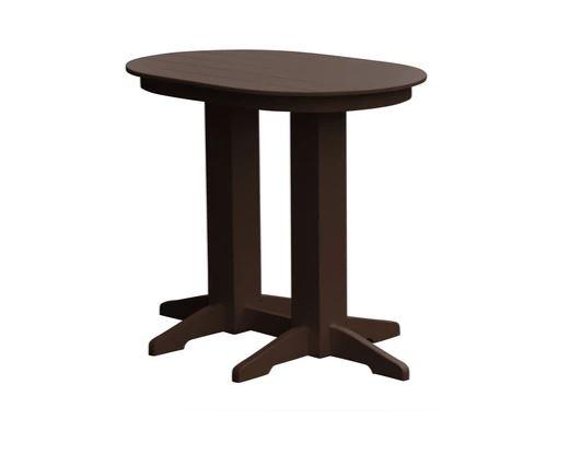 A & L Furniture A & L Furniture Oval Bar Table- Specify for FREE 2" Umbrella Hole 4 Inch / Tudor Brown Bar Table 5110-TudorBrown