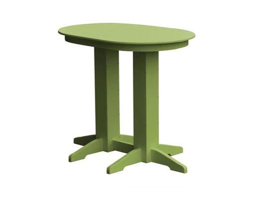 A & L Furniture A & L Furniture Oval Bar Table- Specify for FREE 2" Umbrella Hole 4 Inch / Turf Green Bar Table 5110-TurfGreen
