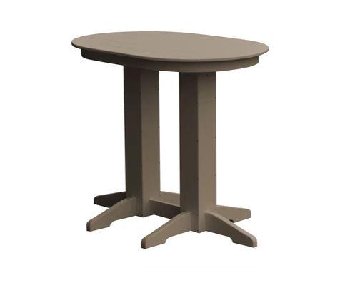 A & L Furniture A & L Furniture Oval Bar Table- Specify for FREE 2" Umbrella Hole 4 Inch / Weathered Wood Bar Table 5110-WeatheredWood
