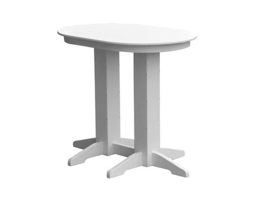 A & L Furniture A & L Furniture Oval Bar Table- Specify for FREE 2" Umbrella Hole 4 Inch / White Bar Table 5110-White