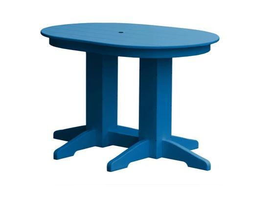A & L Furniture A & L Furniture Oval Dining Table- Specify for FREE 2" Umbrella Hole 4 Inch / Blue Dining Table 4170-Blue