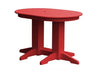 A & L Furniture A & L Furniture Oval Dining Table- Specify for FREE 2" Umbrella Hole 4 Inch / Bright Red Dining Table 4170-BrightRed