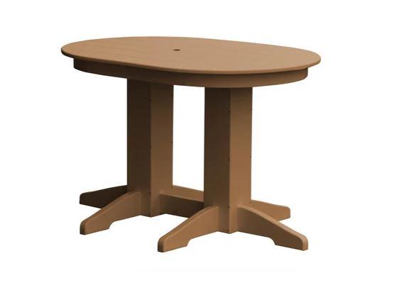 A & L Furniture A & L Furniture Oval Dining Table- Specify for FREE 2" Umbrella Hole 4 Inch / Cedar Dining Table 4170-Cedar