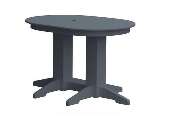 A & L Furniture A & L Furniture Oval Dining Table- Specify for FREE 2" Umbrella Hole 4 Inch / Dark Gray Dining Table 4170-DarkGray