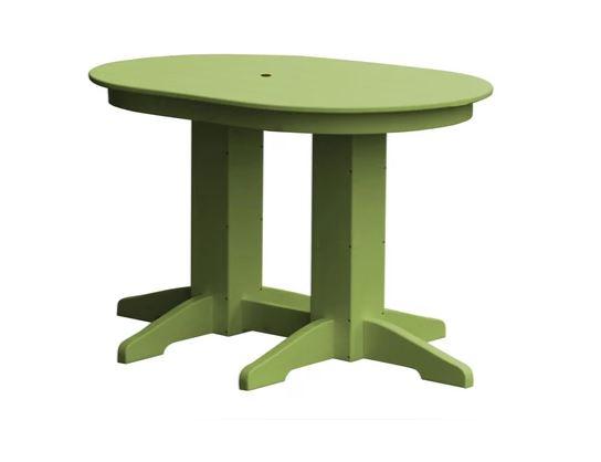 A & L Furniture A & L Furniture Oval Dining Table- Specify for FREE 2" Umbrella Hole 4 Inch / Tropical Lime Dining Table 4170-TropicalLime