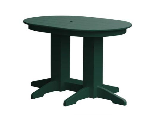 A & L Furniture A & L Furniture Oval Dining Table- Specify for FREE 2" Umbrella Hole 4 Inch / Turf Green Dining Table 4170-TurfGreen