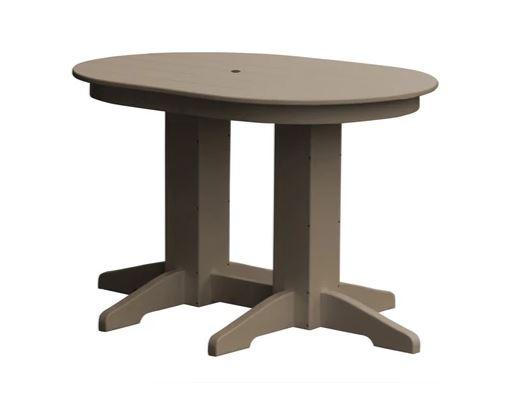 A & L Furniture A & L Furniture Oval Dining Table- Specify for FREE 2" Umbrella Hole 4 Inch / Weathered Wood Dining Table 4170-WeatheredWood