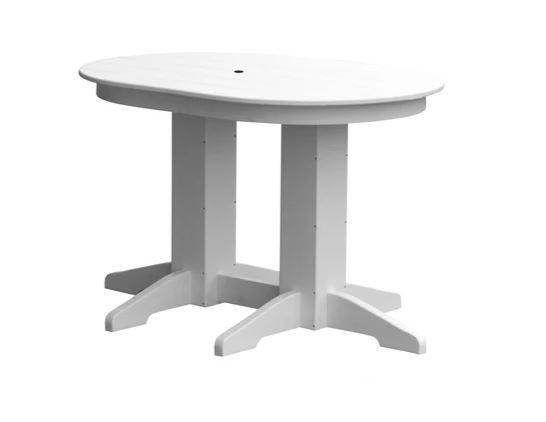 A & L Furniture A & L Furniture Oval Dining Table- Specify for FREE 2" Umbrella Hole Dining Table