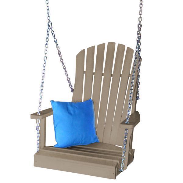 A & L Furniture A & L Furniture Poly Adirondack Chair Swing Weathered Wood Swing 933-Weathered Wood