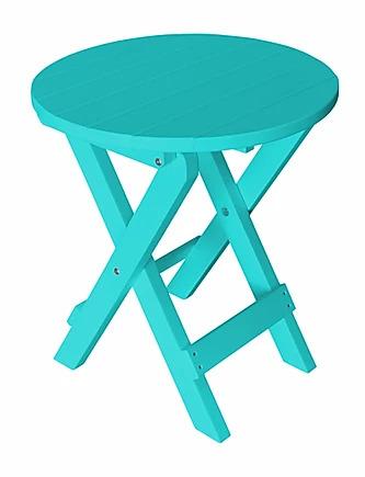 A & L Furniture A & L Furniture Poly Coronado Round Folding Bistro Table Aruba Blue Bistro Table 4010-ArubaBlue