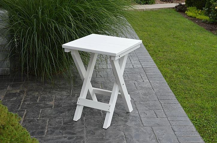 A & L Furniture A & L Furniture Poly Coronado Square Folding Bistro Table White Bistro Table 4011-White