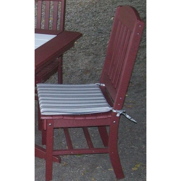 A & L Furniture A & L Furniture Poly Dining Chair Seat Cushion Gray Stripe Cushion 1019-Gray Stripe