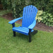 A & L Furniture A & L Furniture Poly Fanback Adirondack Chair w/Black Frame Blue Chair 880B-Blue