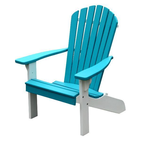 A & L Furniture A & L Furniture Poly Fanback Adirondack Chair w/ White Frame Aruba Blue Chair 880W-Aruba Blue