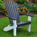 A & L Furniture A & L Furniture Poly Fanback Adirondack Chair w/ White Frame Black Chair 880W-Black