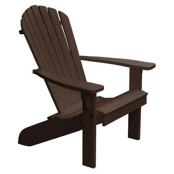 A & L Furniture A & L Furniture Poly Fanback Adirondack Chair Weathered Wood Chair 880-Weathered Wood