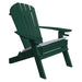 A & L Furniture A & L Furniture Poly Folding Adirondack Chair w/2 Cupholders Turf Green Chair 881E-Turf Green