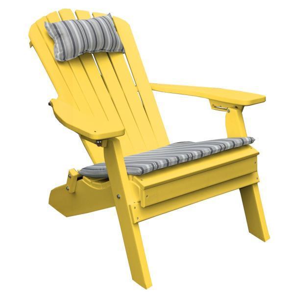 A & L Furniture A & L Furniture Poly Folding/Reclining Adirondack Chair Lemon Yellow Chair 881-Lemon Yellow