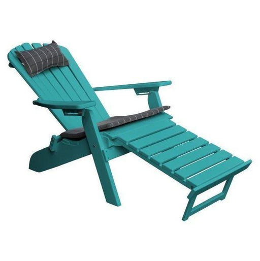A & L Furniture A & L Furniture Poly Folding/Reclining Adirondack Chair w/ Pullout Ottoman Aruba Blue Chair 883-Aruba Blue
