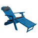 A & L Furniture A & L Furniture Poly Folding/Reclining Adirondack Chair w/ Pullout Ottoman Blue Chair 883-Blue