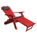 A & L Furniture A & L Furniture Poly Folding/Reclining Adirondack Chair w/ Pullout Ottoman Bright Red Chair 883-Bright Red