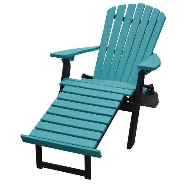 A & L Furniture A & L Furniture Poly Folding/Reclining Adirondack Chair w/ Pullout Ottoman Chair
