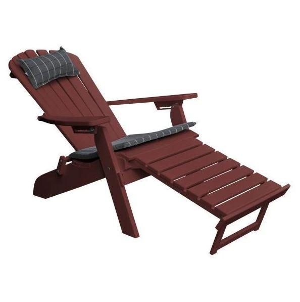 A & L Furniture A & L Furniture Poly Folding/Reclining Adirondack Chair w/ Pullout Ottoman Cherrywood Chair 883-Cherrywood