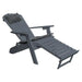 A & L Furniture A & L Furniture Poly Folding/Reclining Adirondack Chair w/ Pullout Ottoman Dark Gray Chair 883-Dark Gray