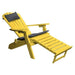 A & L Furniture A & L Furniture Poly Folding/Reclining Adirondack Chair w/ Pullout Ottoman Lemon Yellow Chair 883-Lemon Yellow