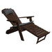 A & L Furniture A & L Furniture Poly Folding/Reclining Adirondack Chair w/ Pullout Ottoman Tudor Brown Chair 883-Tudor Brown