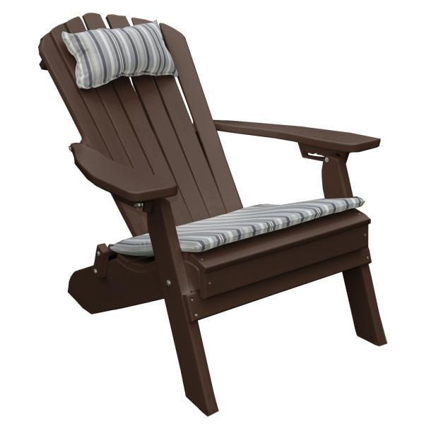 A & L Furniture A & L Furniture Poly Folding/Reclining Adirondack Chair Weathered Wood Chair 881-Weathered Wood