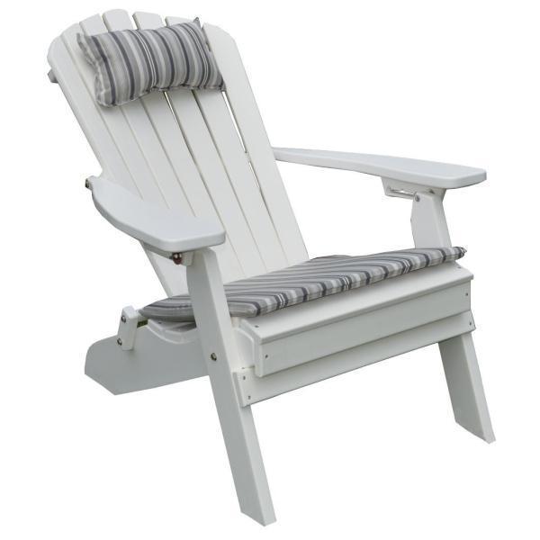 A & L Furniture A & L Furniture Poly Folding/Reclining Adirondack Chair White Chair 881-White