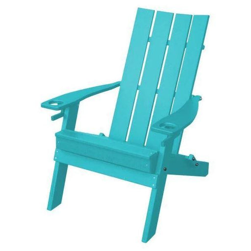 A & L Furniture A & L Furniture Poly Hampton Folding Adirondack Chair w/2 Cupholders Aruba Blue Chair 904-Aruba Blue
