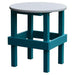 A & L Furniture A & L Furniture Poly Round Side Table- w/ White Top Aruba Blue Side Table 887W-Aruba Blue