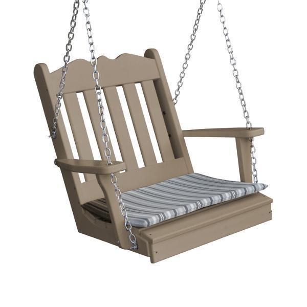 A & L Furniture A & L Furniture Poly Royal English Chair Swing Weathered Wood Swing 932-Weathered Wood