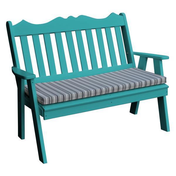 A & L Furniture A & L Furniture Poly Royal English Garden Bench 4ft / Aruba Blue Bench 855-4FT-Aruba Blue