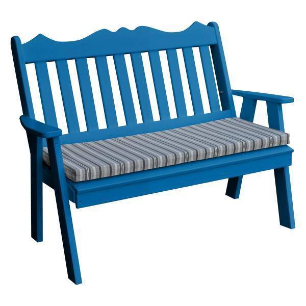 A & L Furniture A & L Furniture Poly Royal English Garden Bench 4ft / Blue Bench 855-4FT-Blue