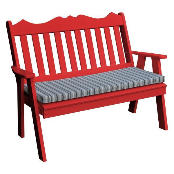A & L Furniture A & L Furniture Poly Royal English Garden Bench 4ft / Bright Red Bench 855-4FT-Bright Red