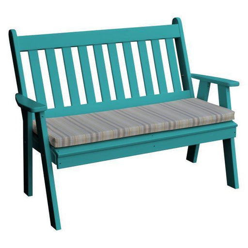 A & L Furniture A & L Furniture Poly Traditional English Garden Bench 4ft / Aruba Blue Bench 850-4FT-Aruba Blue