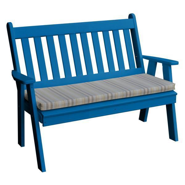 A & L Furniture A & L Furniture Poly Traditional English Garden Bench 4ft / Blue Bench 850-4FT-Blue