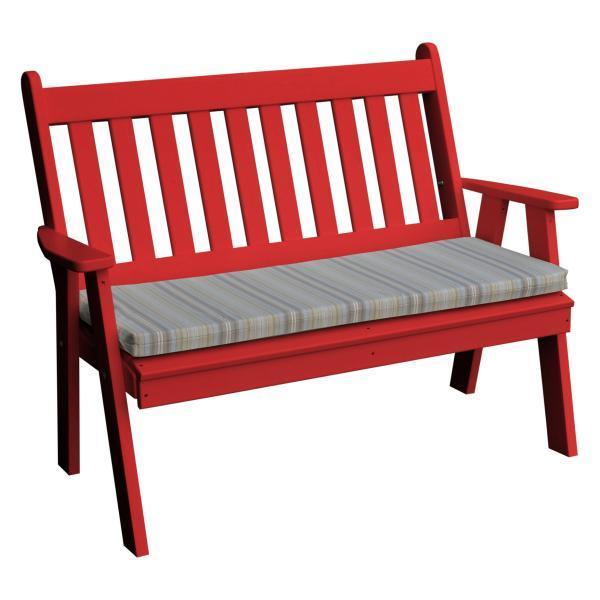 A & L Furniture A & L Furniture Poly Traditional English Garden Bench 4ft / Bright Red Bench 850-4FT-Bright Red