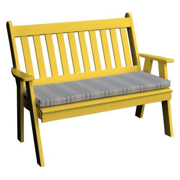A & L Furniture A & L Furniture Poly Traditional English Garden Bench 4ft / Lemon Yellow Bench 850-4FT-Lemon Yellow
