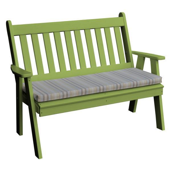 A & L Furniture A & L Furniture Poly Traditional English Garden Bench 4ft / Tropical Lime Bench 850-4FT-Tropical Lime
