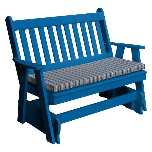 A & L Furniture A & L Furniture Poly Traditional English Glider 4ft / Blue Glider 870-4FT-Blue