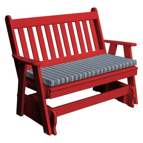 A & L Furniture A & L Furniture Poly Traditional English Glider 4ft / Bright Red Glider 870-4FT-Bright Red
