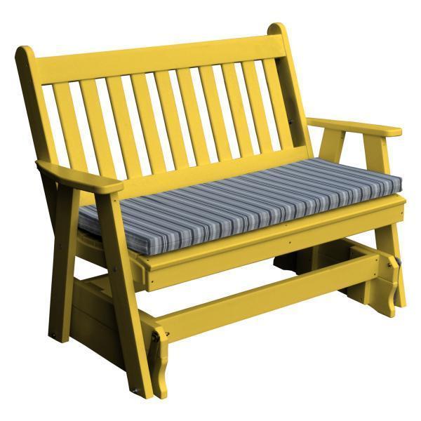 A & L Furniture A & L Furniture Poly Traditional English Glider 4ft / Lemon Yellow Glider 870-4FT-Lemon Yellow