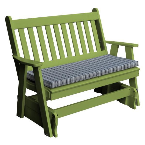 A & L Furniture A & L Furniture Poly Traditional English Glider 4ft / Tropical Lime Glider 870-4FT-Tropical Lime